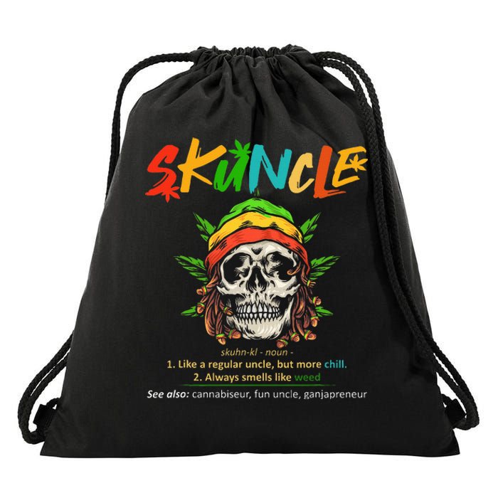 Funny Retro Vintage Uncle Skunkle Weed Smoker Drawstring Bag