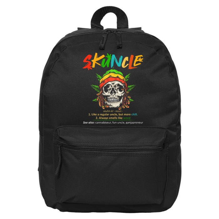 Funny Retro Vintage Uncle Skunkle Weed Smoker 16 in Basic Backpack