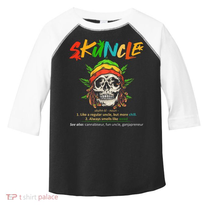 Funny Retro Vintage Uncle Skunkle Weed Smoker Toddler Fine Jersey T-Shirt