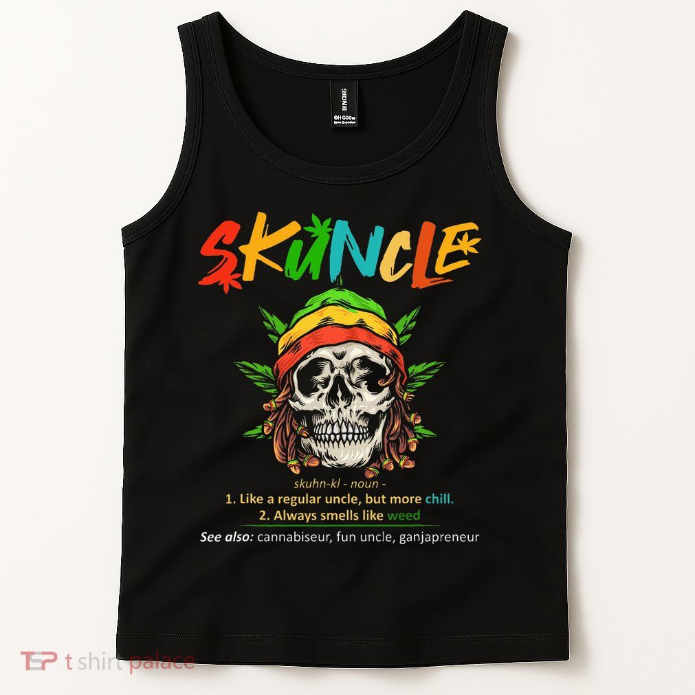 Funny Retro Vintage Uncle Skunkle Weed Smoker Tank Top
