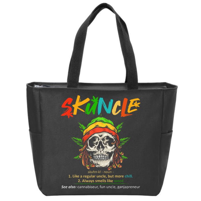 Funny Retro Vintage Uncle Skunkle Weed Smoker Zip Tote Bag