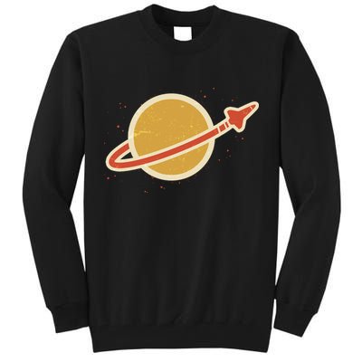 Funny Retro Vintage Planet Space Shuttle Logo Tall Sweatshirt