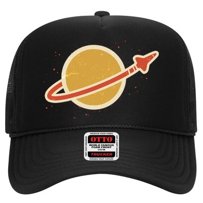 Funny Retro Vintage Planet Space Shuttle Logo Trucker Hat