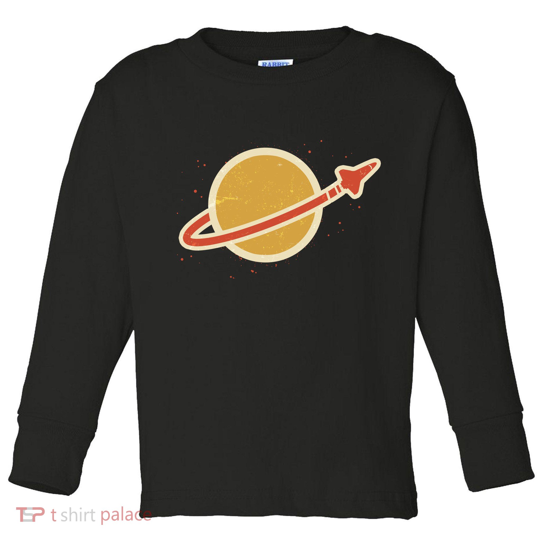 Funny Retro Vintage Planet Space Shuttle Logo Toddler Long Sleeve Shirt