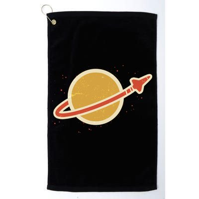 Funny Retro Vintage Planet Space Shuttle Logo Golf Towel