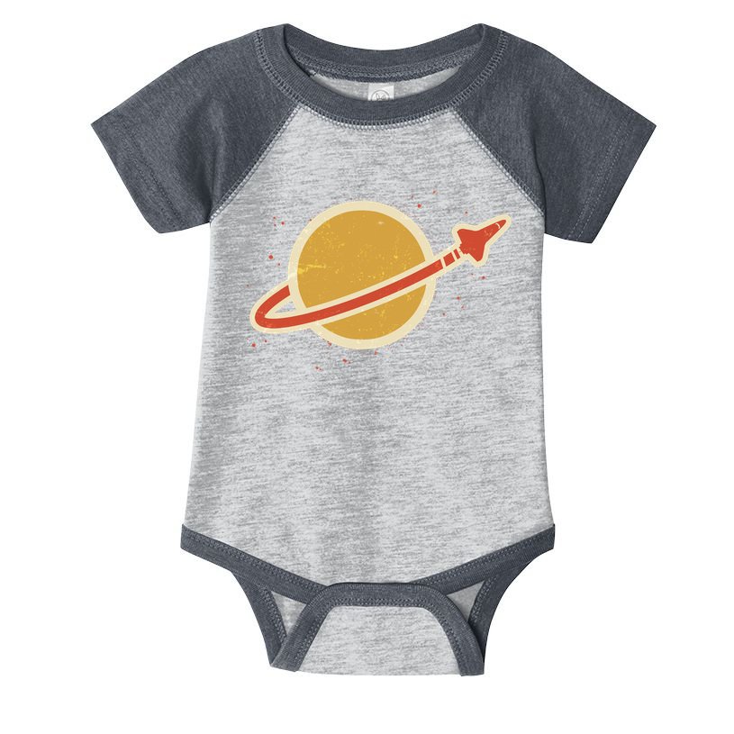 Funny Retro Vintage Planet Space Shuttle Logo Infant Baby Jersey Bodysuit