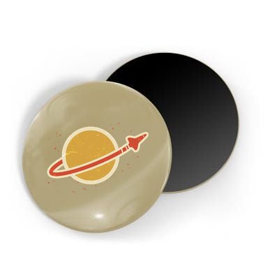 Funny Retro Vintage Planet Space Shuttle Logo Magnet