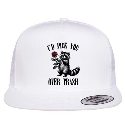 Funny Raccoon ValentineS Day Humor For Animal Lovers Flat Bill Trucker Hat