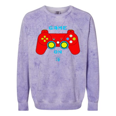 Funny Red Video Game Control Gift Colorblast Crewneck Sweatshirt