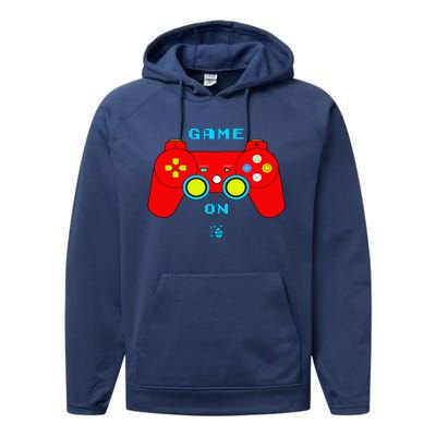 Funny Red Video Game Control Gift Performance Fleece Hoodie