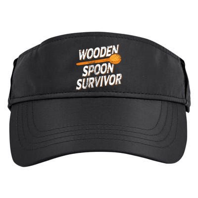 Funny Retro Vintage Wooden Spoon Survivor Adult Drive Performance Visor