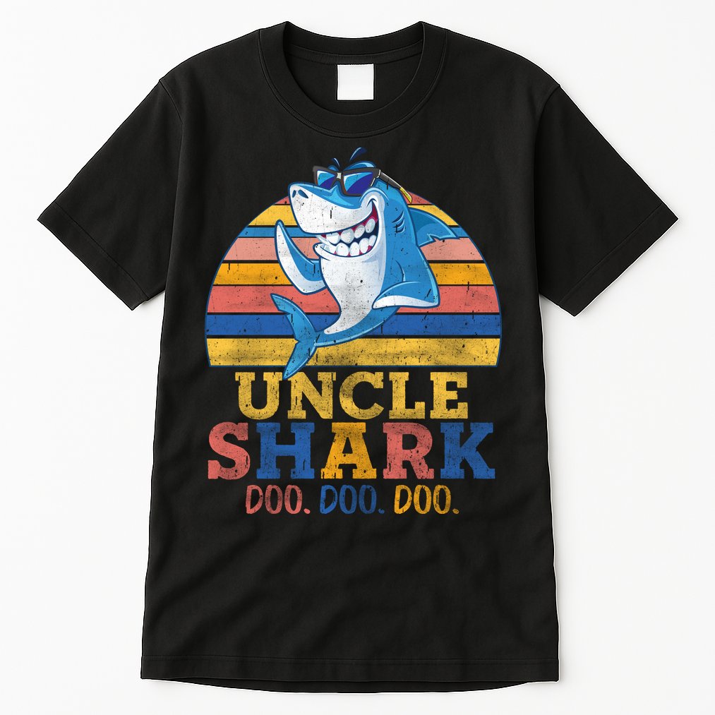 Funny Retro Vintage Uncle Shark Doo Tall T-Shirt