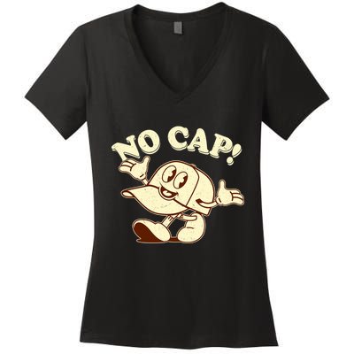 Funny Retro Vintage Cartoon No Cap Women's V-Neck T-Shirt