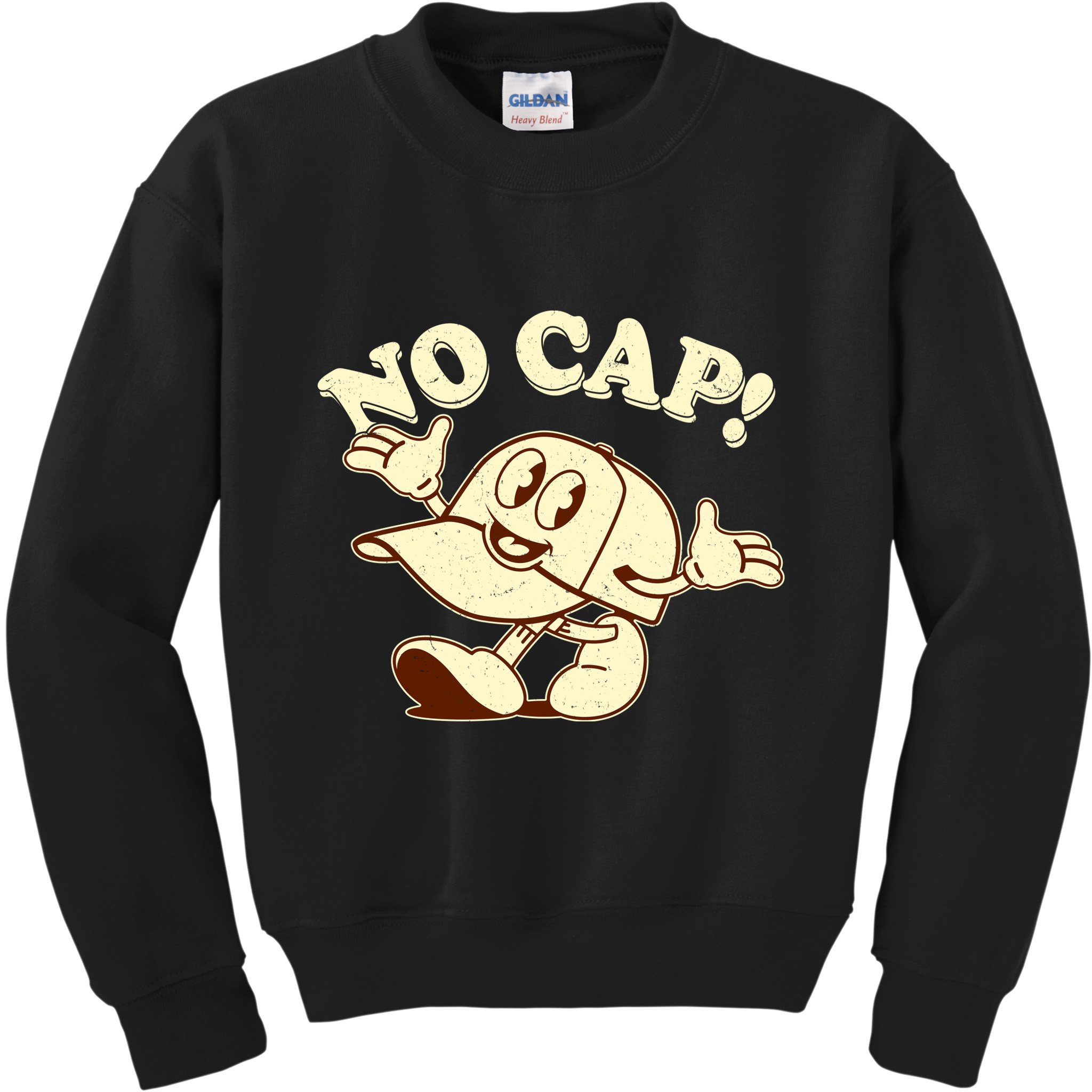 Funny Retro Vintage Cartoon No Cap Kids Sweatshirt