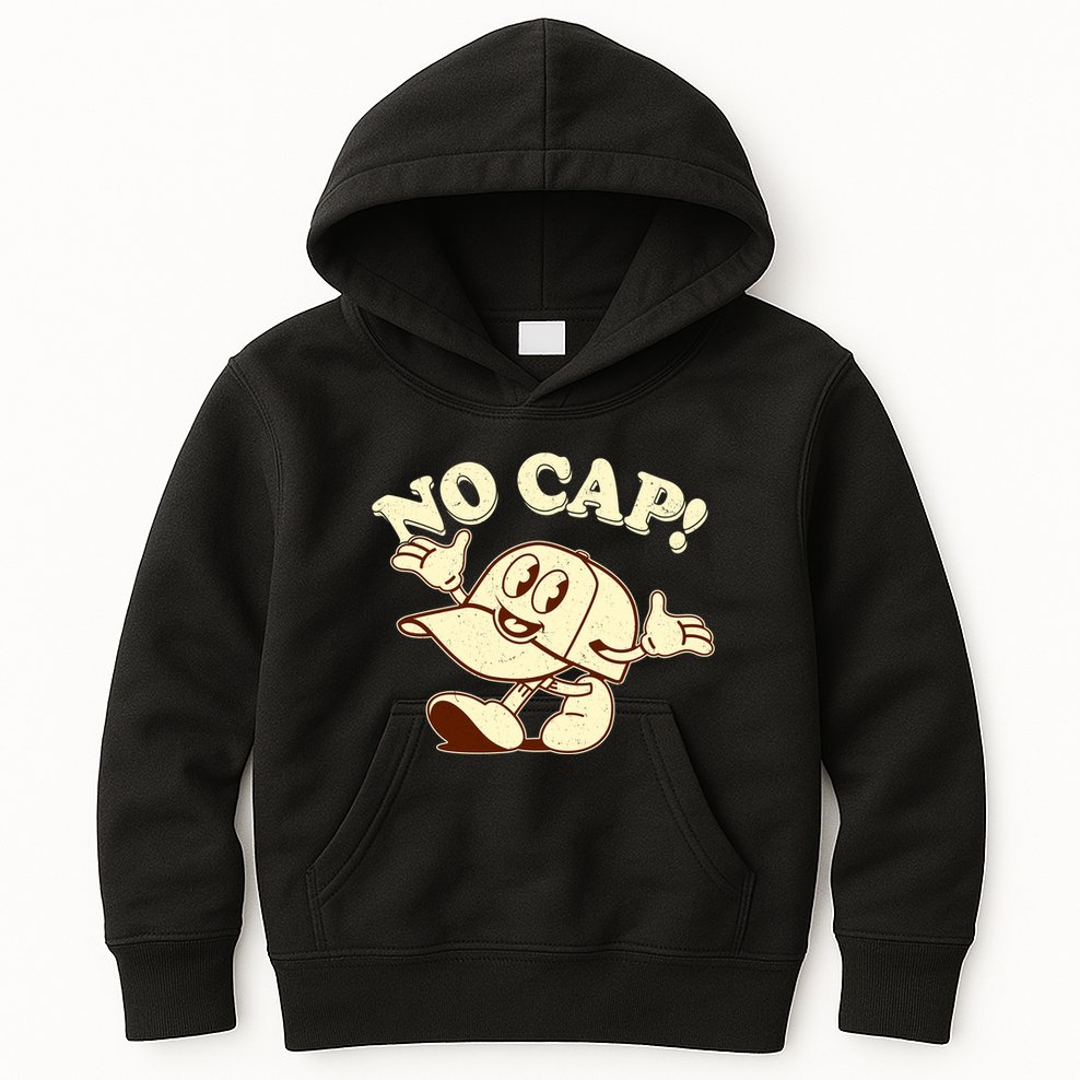 Funny Retro Vintage Cartoon No Cap Kids Hoodie