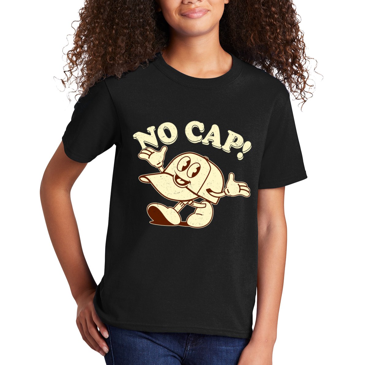 Funny Retro Vintage Cartoon No Cap Kids T-Shirt
