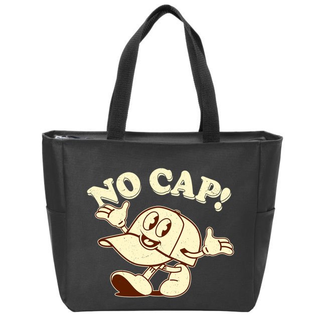 Funny Retro Vintage Cartoon No Cap Zip Tote Bag