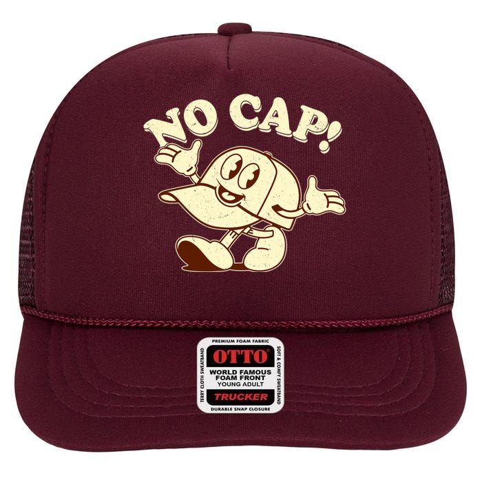 Funny Retro Vintage Cartoon No Cap High Crown Mesh Back Trucker Hat