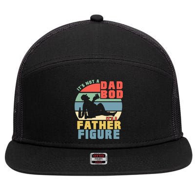 Funny Retro Vintage Its Not A Dad Bod Its A Father Figure Gift 7 Panel Mesh Trucker Snapback Hat