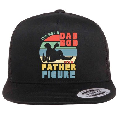 Funny Retro Vintage Its Not A Dad Bod Its A Father Figure Gift Flatbill Hat