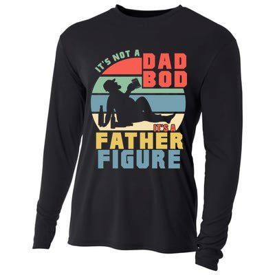 Funny Retro Vintage Its Not A Dad Bod Its A Father Figure Gift Cooling Performance Long Sleeve Crew