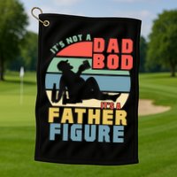 Funny Retro Vintage Its Not A Dad Bod Its A Father Figure Gift Golf Towel