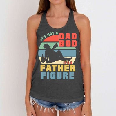 Funny Retro Vintage Its Not A Dad Bod Its A Father Figure Gift Women's Knotted Racerback Tank