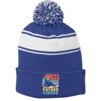 Funny Retro Vintage Its Not A Dad Bod Its A Father Figure Gift Stripe Pom Pom Beanie