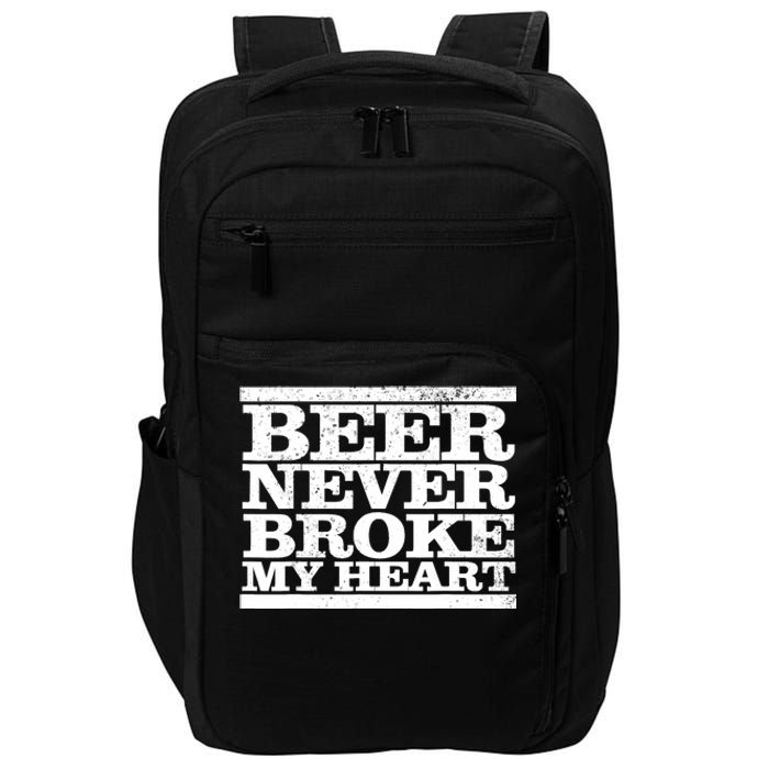 Funny Retro Vintage Beer Never Broke My Heart Beer Gifts Impact Tech Backpack