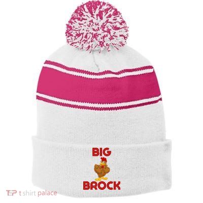 Funny Retro Vintage Big Cock Brock Humor Stripe Pom Pom Beanie