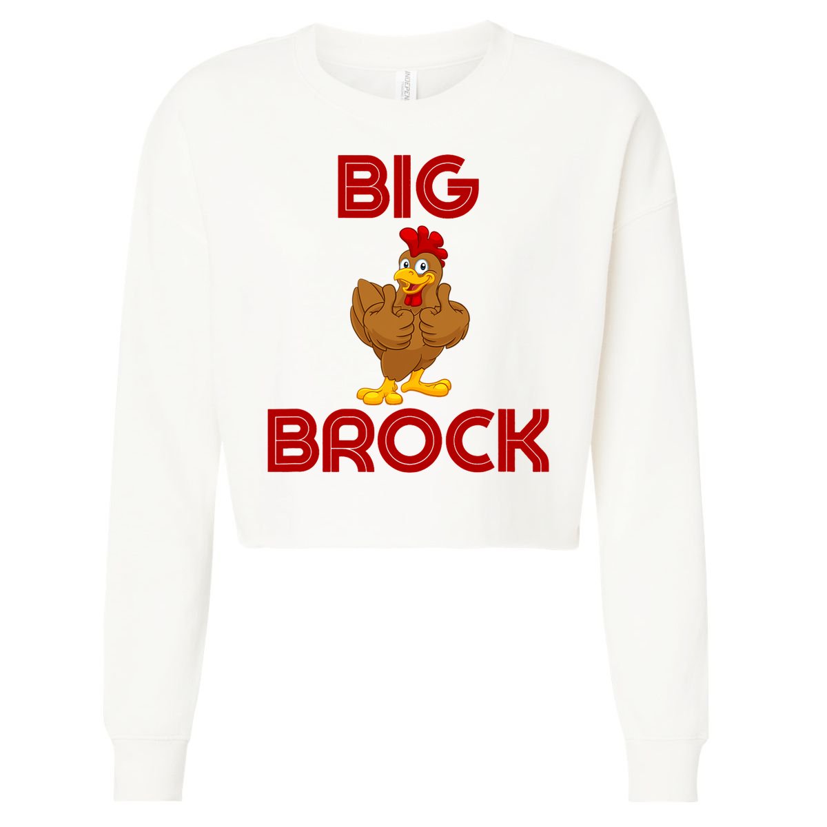 Funny Retro Vintage Big Cock Brock Humor Cropped Pullover Crew