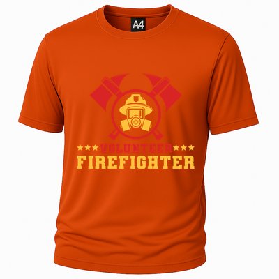 Fire Rescue Volunteer Firefighter Fire Gift Cooling Performance Crew T-Shirt