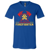 Fire Rescue Volunteer Firefighter Fire Gift V-Neck T-Shirt