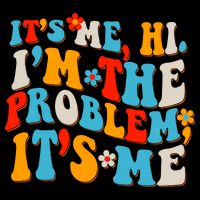 Funny Retro Vintage It's Me Hi I'm The Problem It's Me Cropped Pullover Crew
