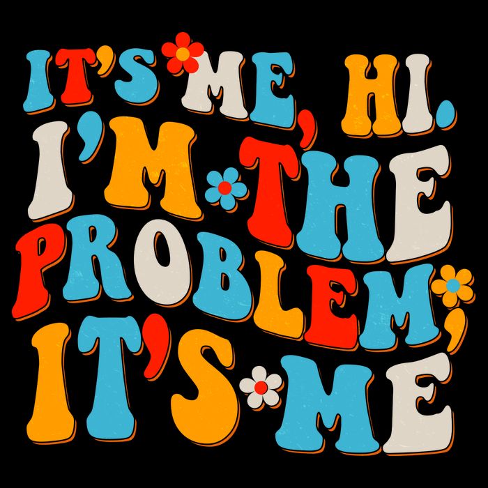 Funny Retro Vintage It's Me Hi I'm The Problem It's Me Cropped Pullover Crew