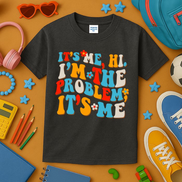 Funny Retro Vintage It's Me Hi I'm The Problem It's Me Kids T-Shirt
