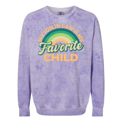 Funny Retro Vintage My Son In Law Is My Favorite Child Colorblast Crewneck Sweatshirt