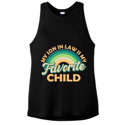 Funny Retro Vintage My Son In Law Is My Favorite Child Ladies PosiCharge Tri-Blend Wicking Tank