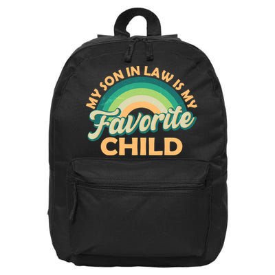 Funny Retro Vintage My Son In Law Is My Favorite Child 16 in Basic Backpack