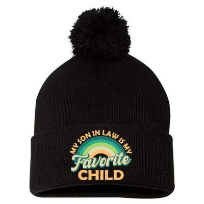 Funny Retro Vintage My Son In Law Is My Favorite Child Pom Pom 12in Knit Beanie