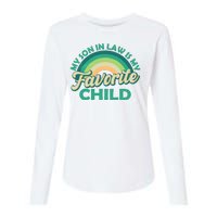 Funny Retro Vintage My Son In Law Is My Favorite Child Womens Cotton Relaxed Long Sleeve T-Shirt