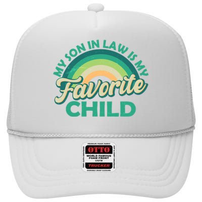 Funny Retro Vintage My Son In Law Is My Favorite Child High Crown Mesh Back Trucker Hat