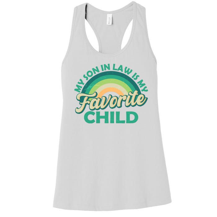 Funny Retro Vintage My Son In Law Is My Favorite Child Women's Racerback Tank