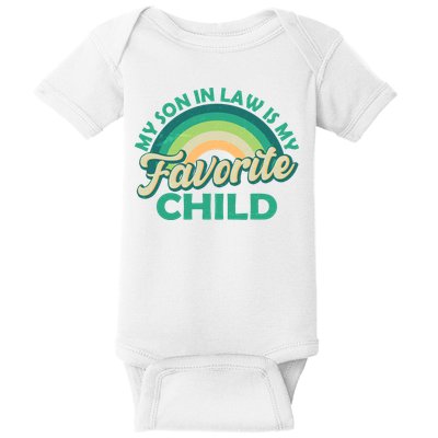 Funny Retro Vintage My Son In Law Is My Favorite Child Baby Bodysuit