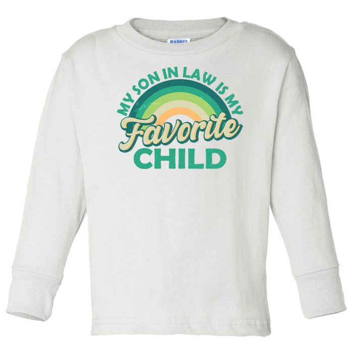 Funny Retro Vintage My Son In Law Is My Favorite Child Toddler Long Sleeve Shirt