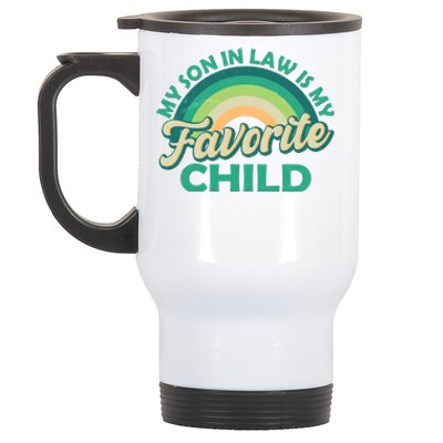 Funny Retro Vintage My Son In Law Is My Favorite Child Stainless Steel Travel Mug