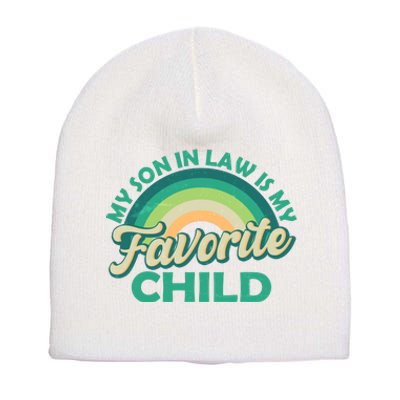 Funny Retro Vintage My Son In Law Is My Favorite Child Short Acrylic Beanie