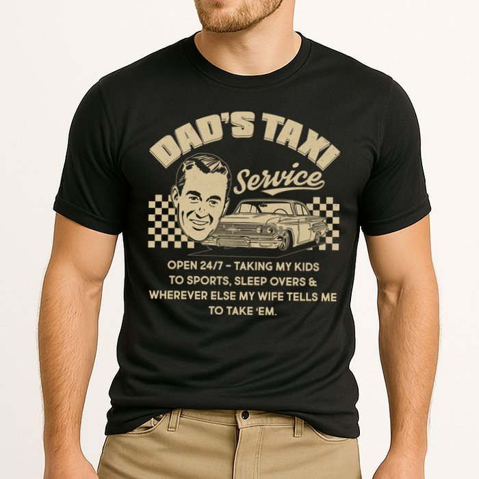 Funny Retro Vintage Dad's Taxi Service Performance Shirt