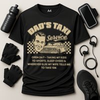 Funny Retro Vintage Dad's Taxi Service Performance Shirt