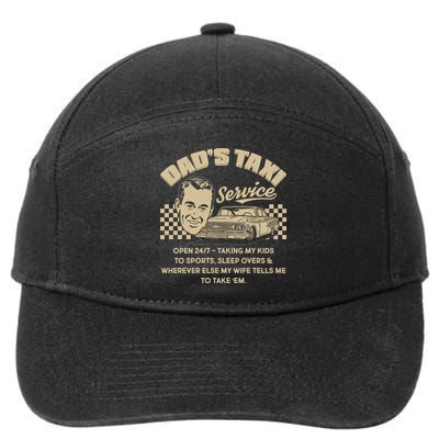 Funny Retro Vintage Dad's Taxi Service 7-Panel Snapback Hat